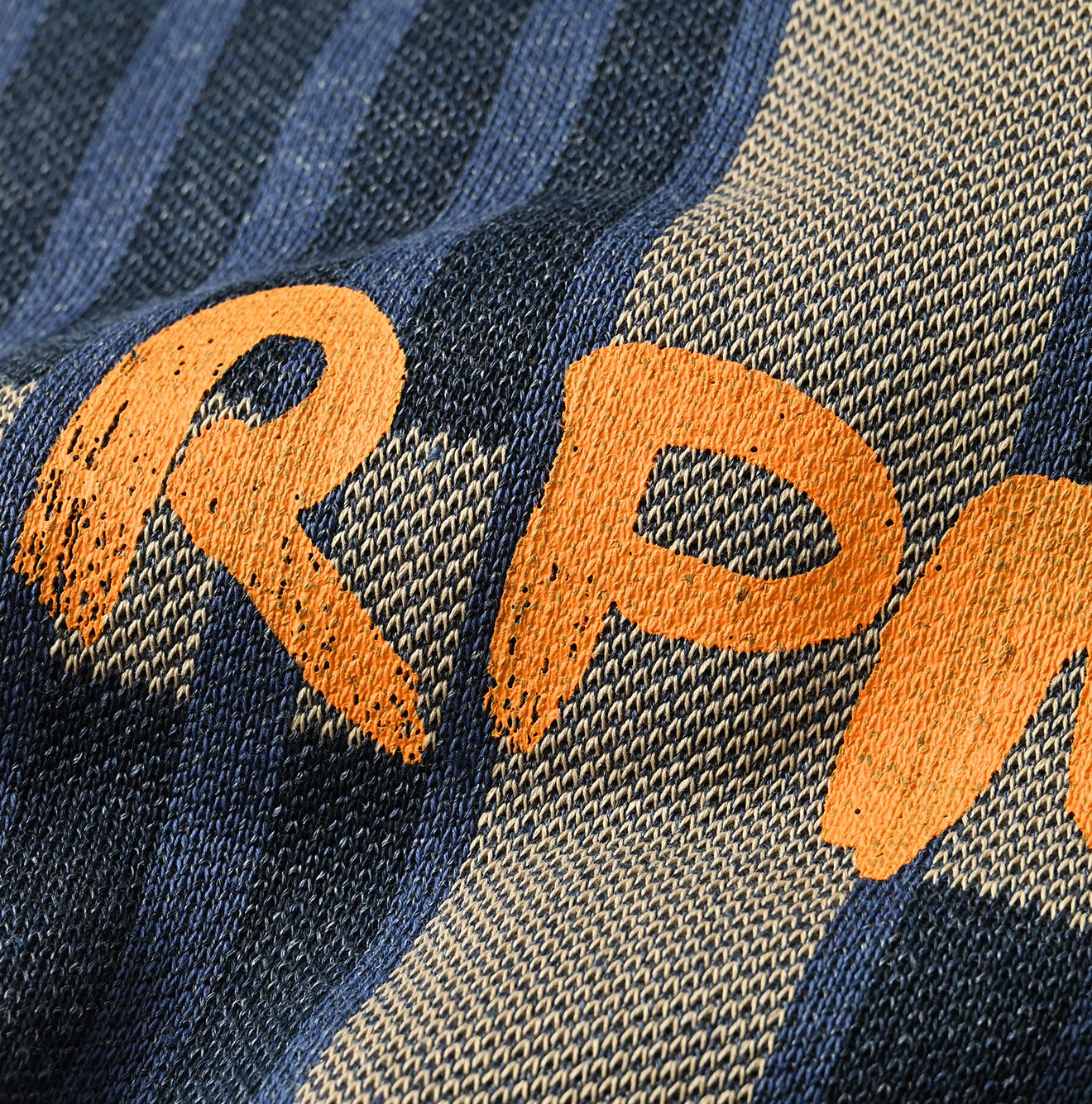 Indigo Linen Jacquard Bag Detail