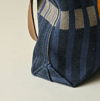 Indigo Linen Jacquard Bag Detail