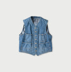 Rye Mugi Denim 908 Work Vest Distressed