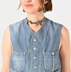 Rye Mugi Denim 908 Work Vest Distressed Detail
