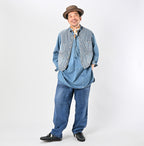 Rye Mugi Denim 908 Work Vest Distressed Male Model