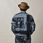 Indigo Indian Khadi Bandana Paisley Sarasa Print 908 Loafer Shirt Detail Male Model