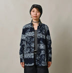 Indigo Indian Khadi Bandana Paisley Sarasa Print 908 Loafer Shirt Detail Female Model