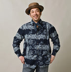 Indigo Indian Khadi Bandana Paisley Sarasa Print 908 Loafer Shirt Detail Male Model