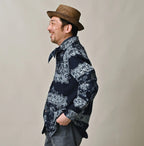 Indigo Indian Khadi Bandana Paisley Sarasa Print 908 Loafer Shirt Detail Male Model