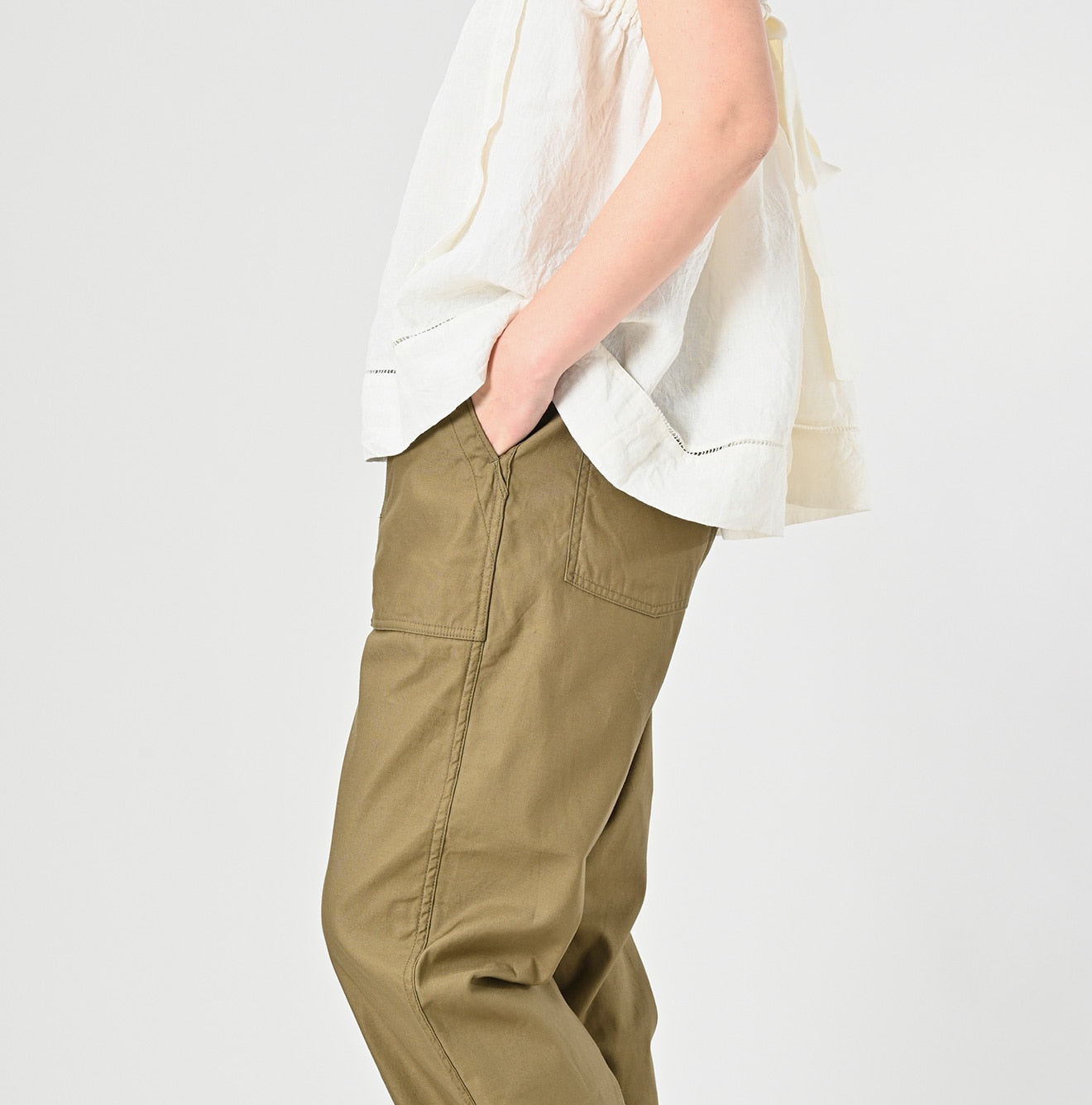 Thin Back Satin 908 Baker Pants Detail