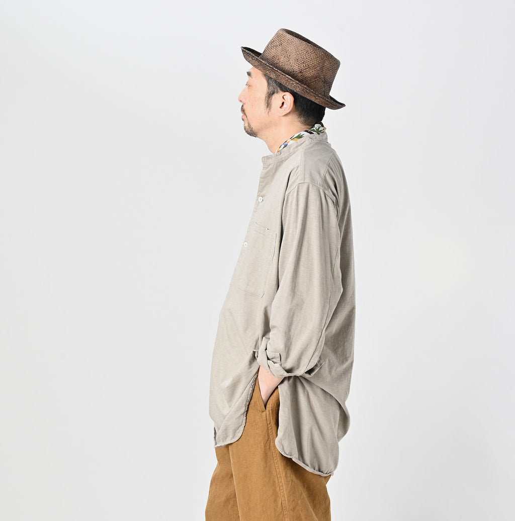 Supima Tenjiku 908 Grandpa Pull Shirt Male Model