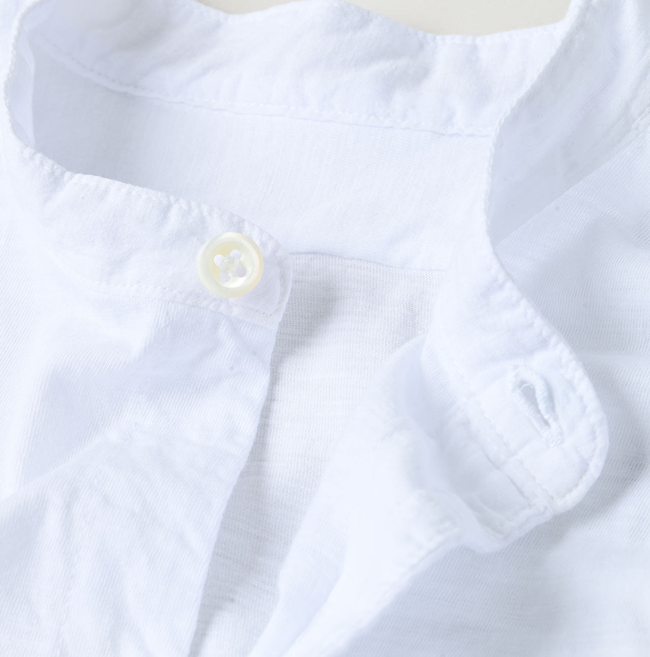 Supima Tenjiku 908 Grandpa Pull Shirt Detail