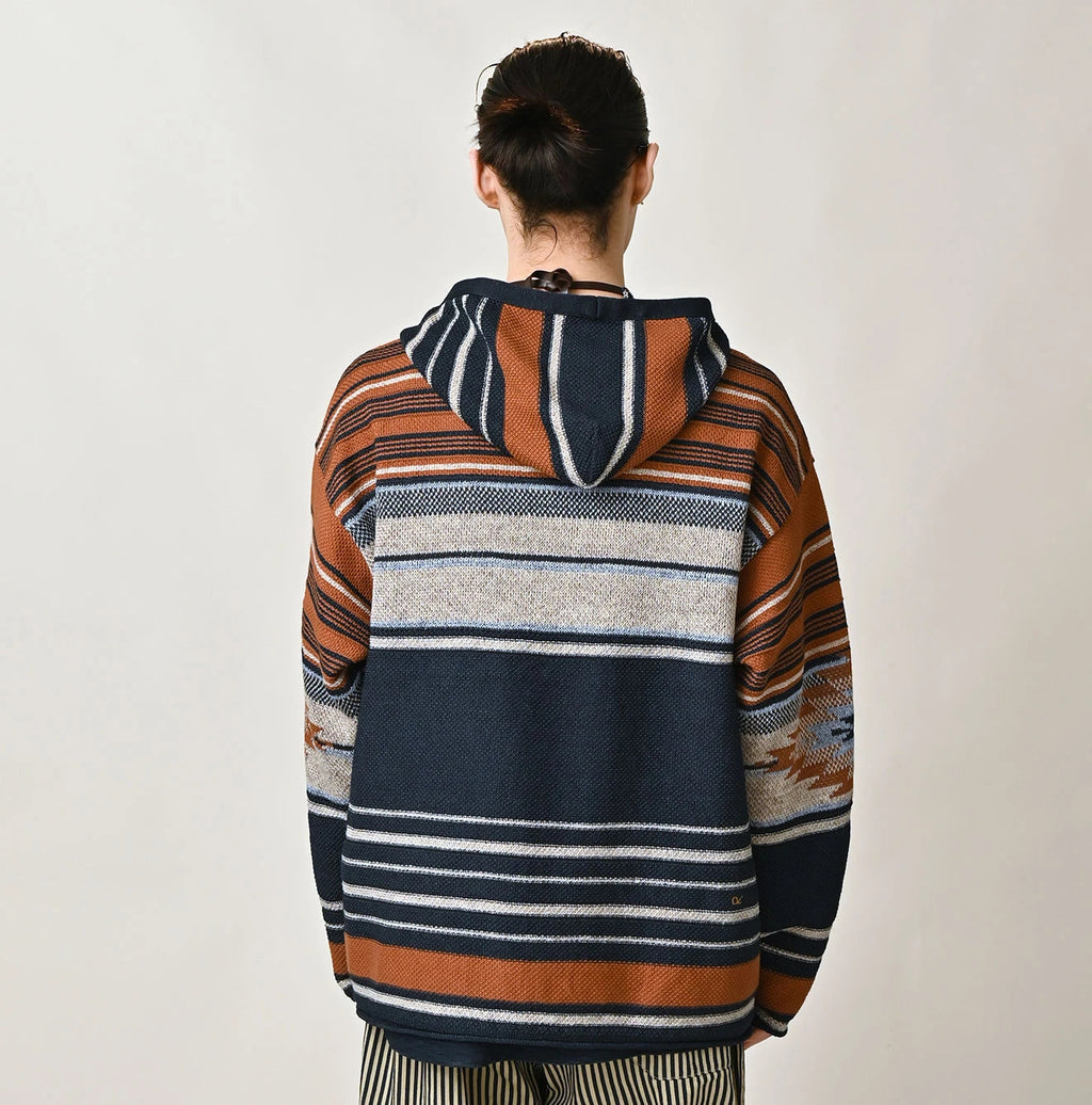 Indigo Native Gima Jacquard 908 Uma Hoodie Male Model