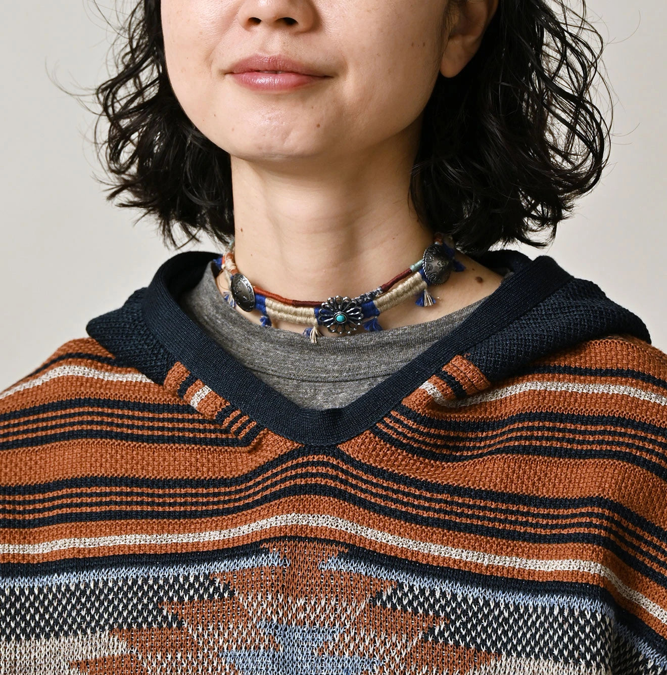 Indigo Native Gima Jacquard 908 Uma Hoodie Detail