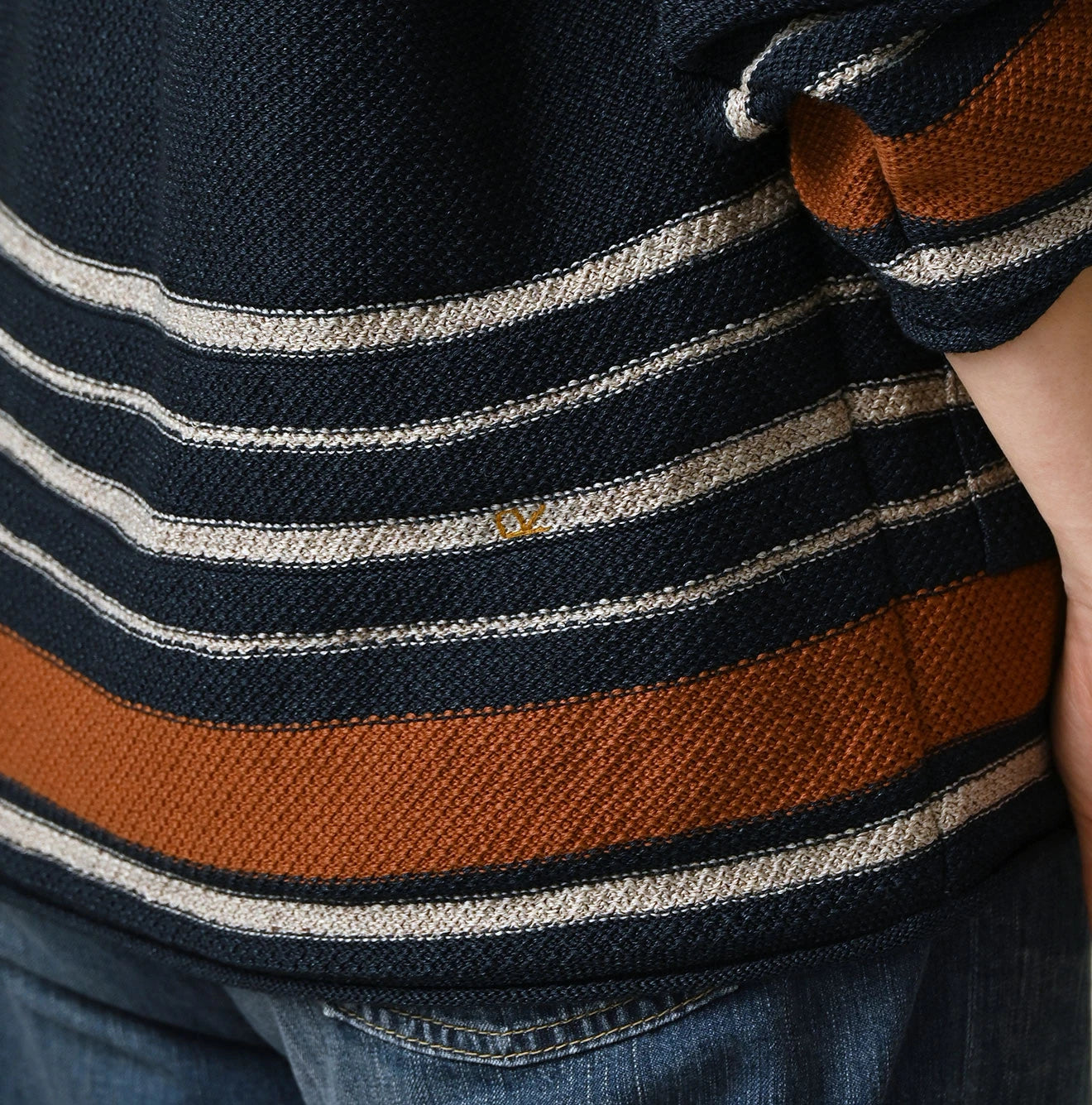 Indigo Native Gima Jacquard 908 Uma Hoodie Detail