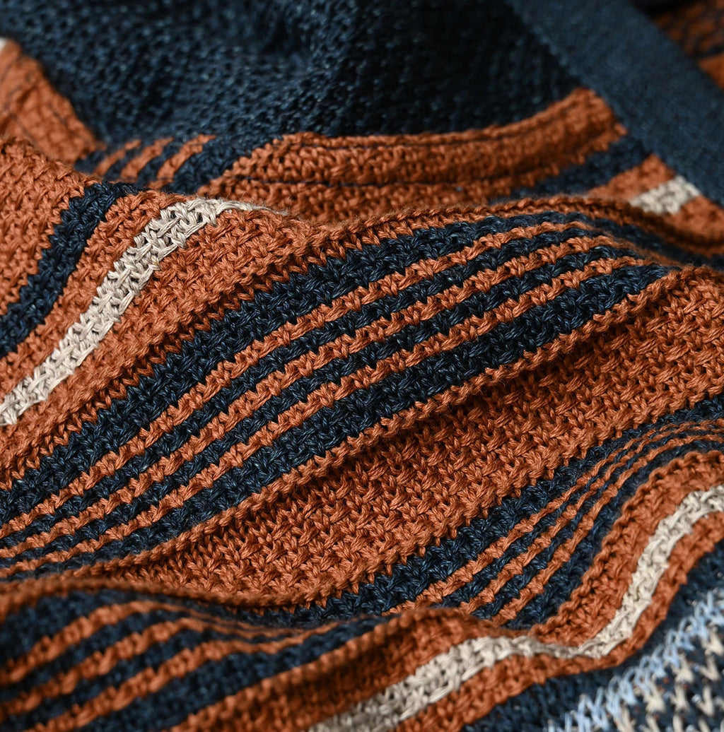 Indigo Native Gima Jacquard 908 Uma Hoodie Detail