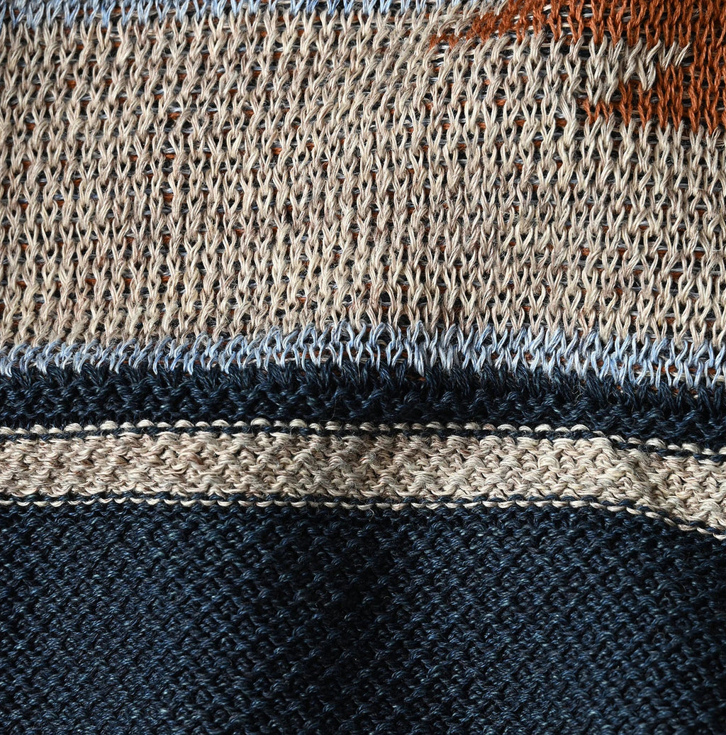 Indigo Native Gima Jacquard 908 Uma Hoodie Detail