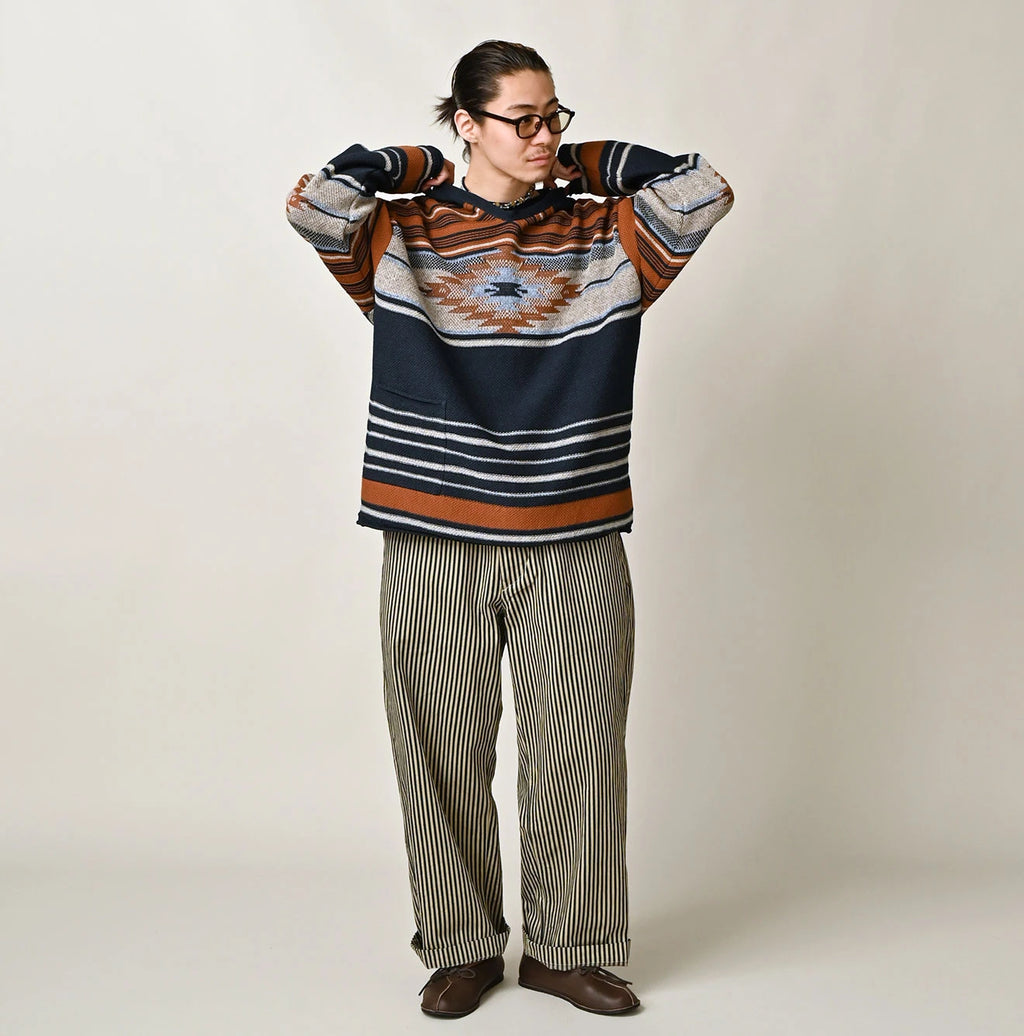 Indigo Native Gima Jacquard 908 Uma Hoodie Male Model