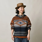 Indigo Native Gima Jacquard 908 Uma Hoodie Female Model