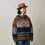 Indigo Native Gima Jacquard 908 Uma Hoodie Female Model