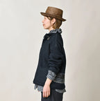 Indigo Base Knitsew Uma Sweater Female Model