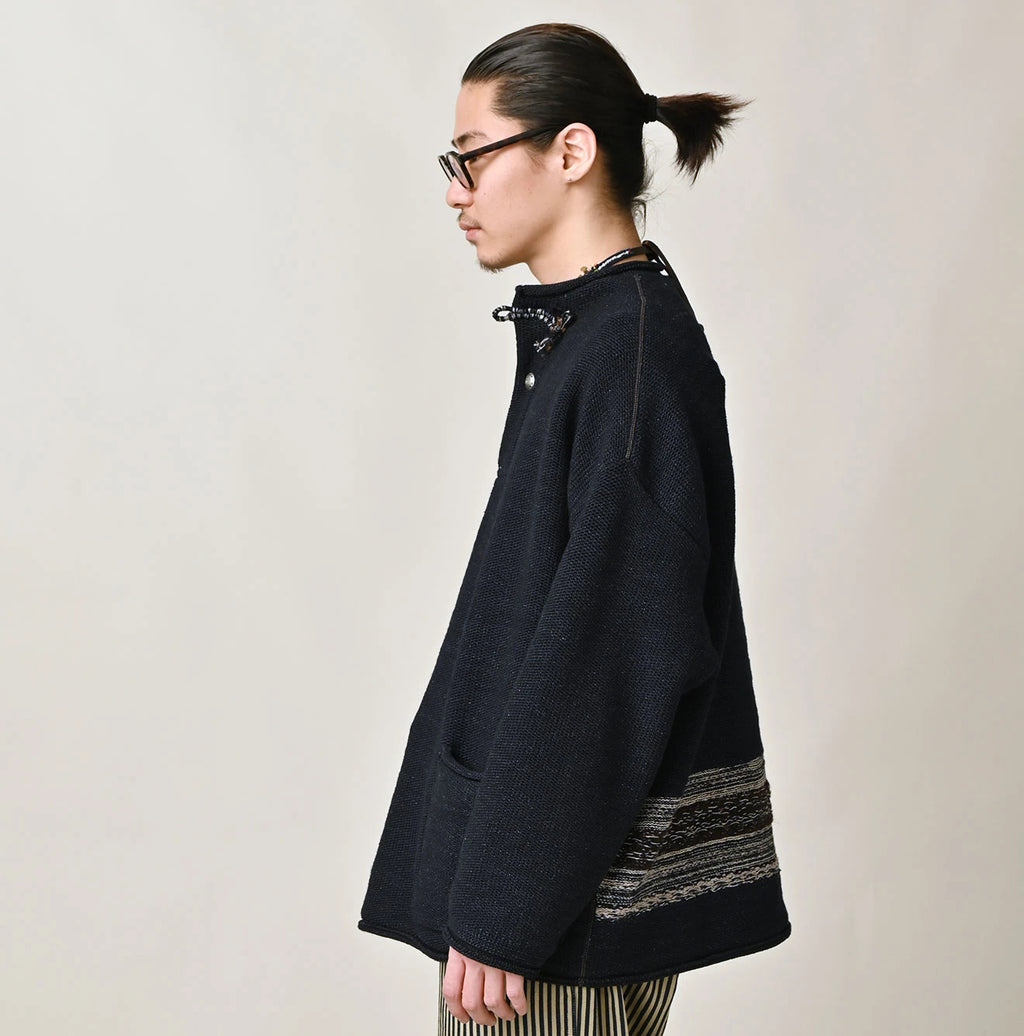 Indigo Base Knitsew Uma Sweater Male Model