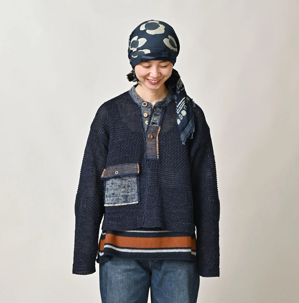 Indigo Botanical Froshiki Female Model