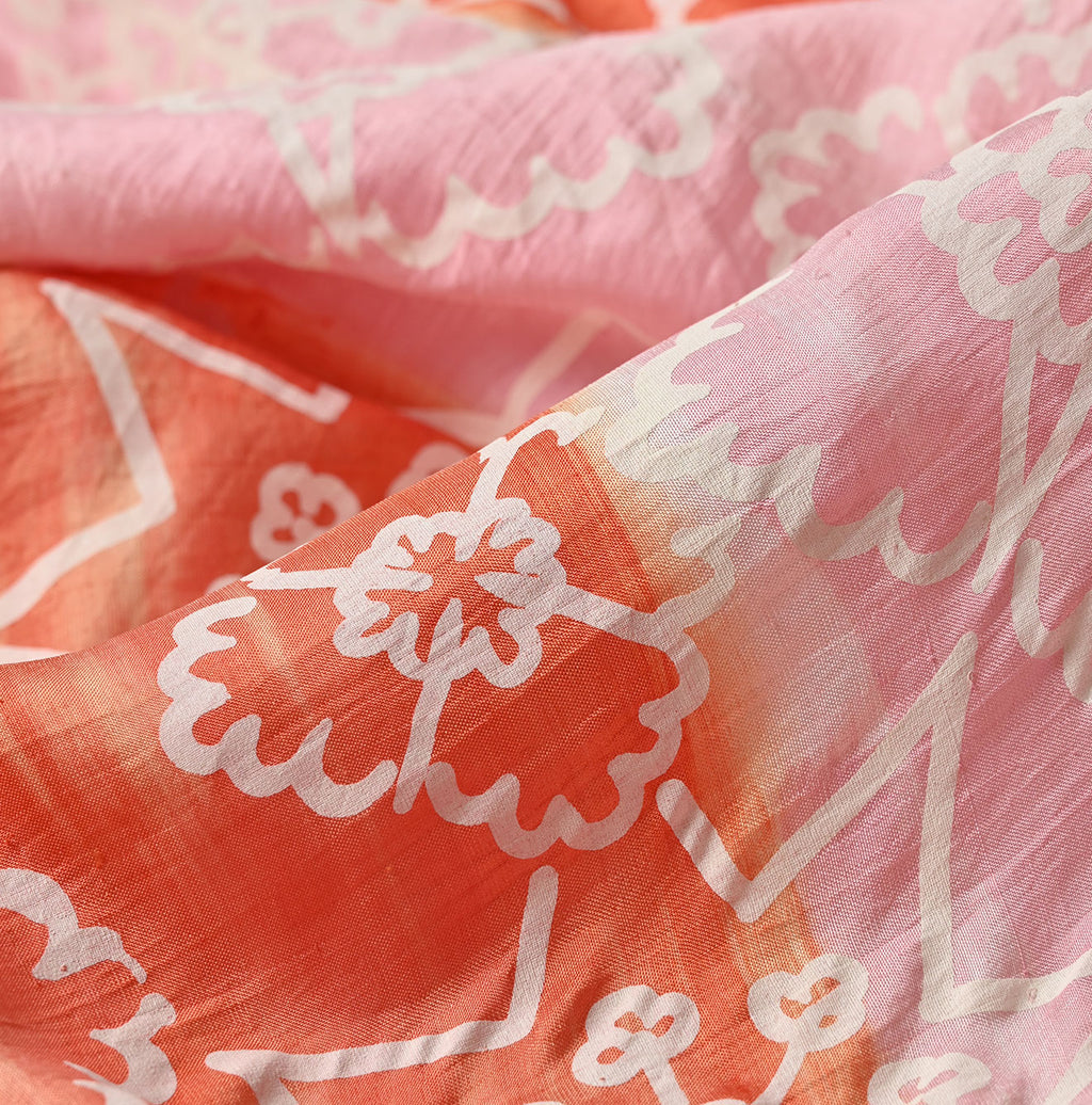 Indian Silk Handprint Furoshiki Detail