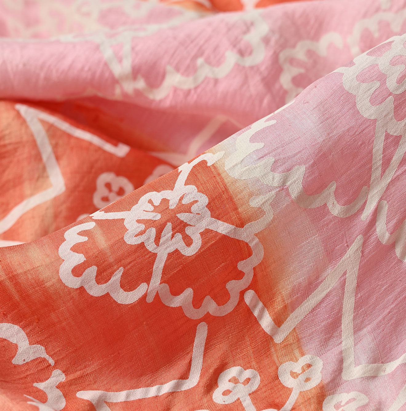 Indian Silk Handprint Furoshiki Detail