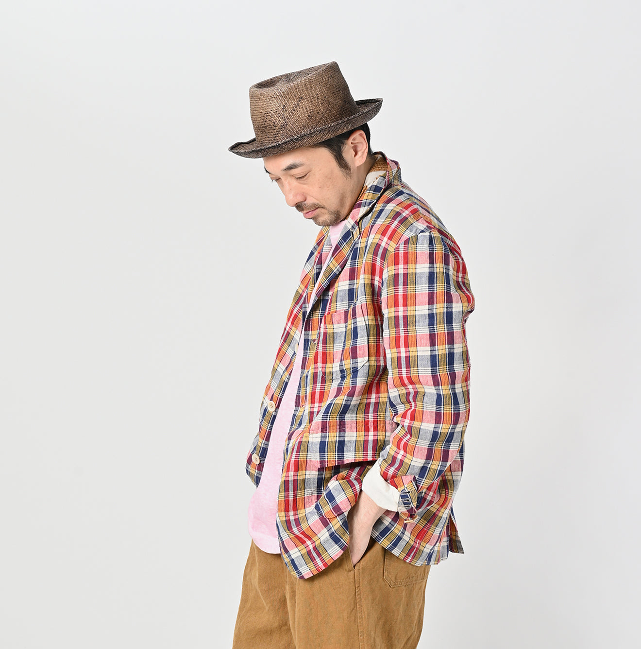 Indian Linen Madras 908 Miyuki Jacket Male Model