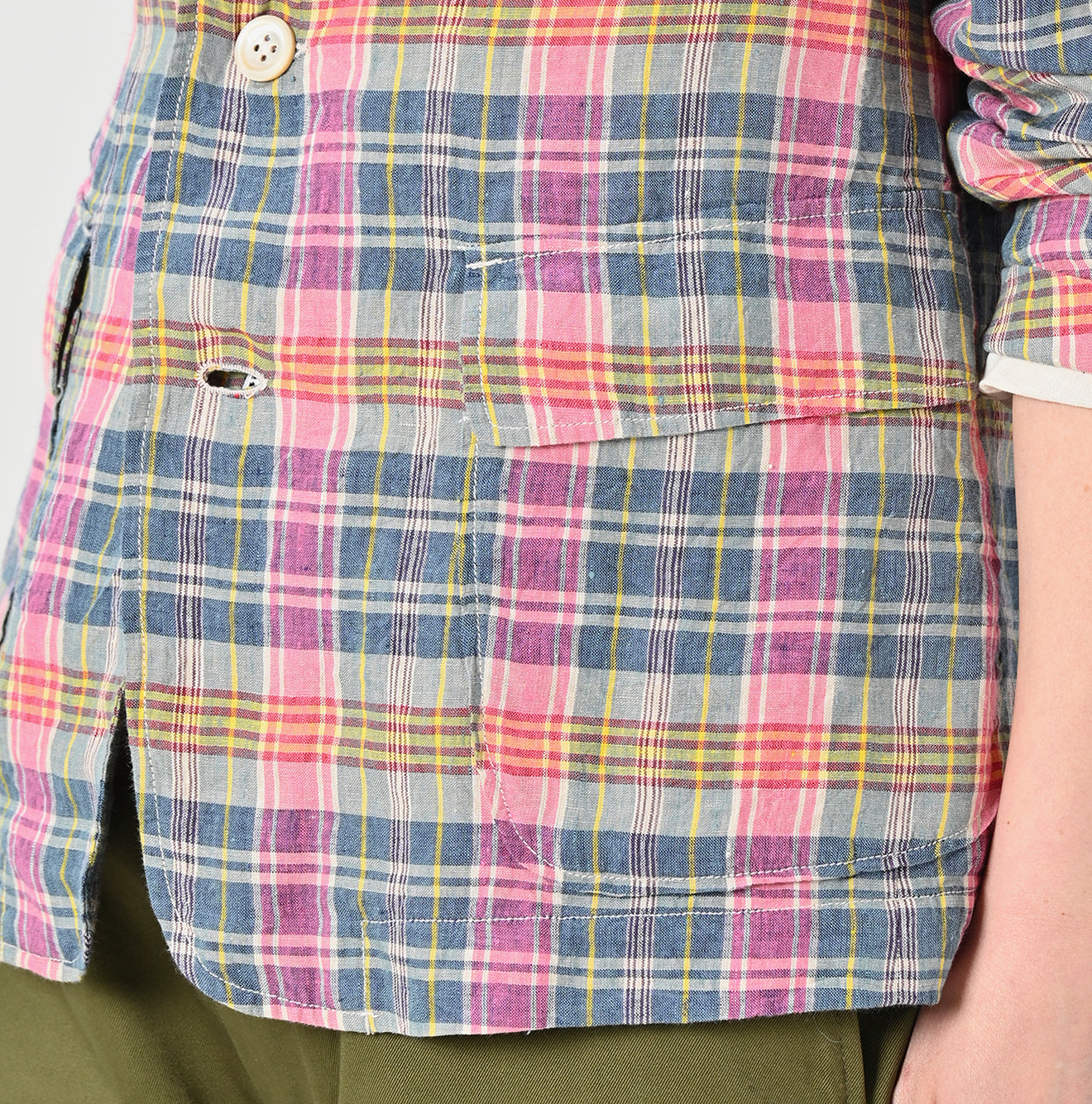 Indian Linen Madras 908 Miyuki Jacket Detail