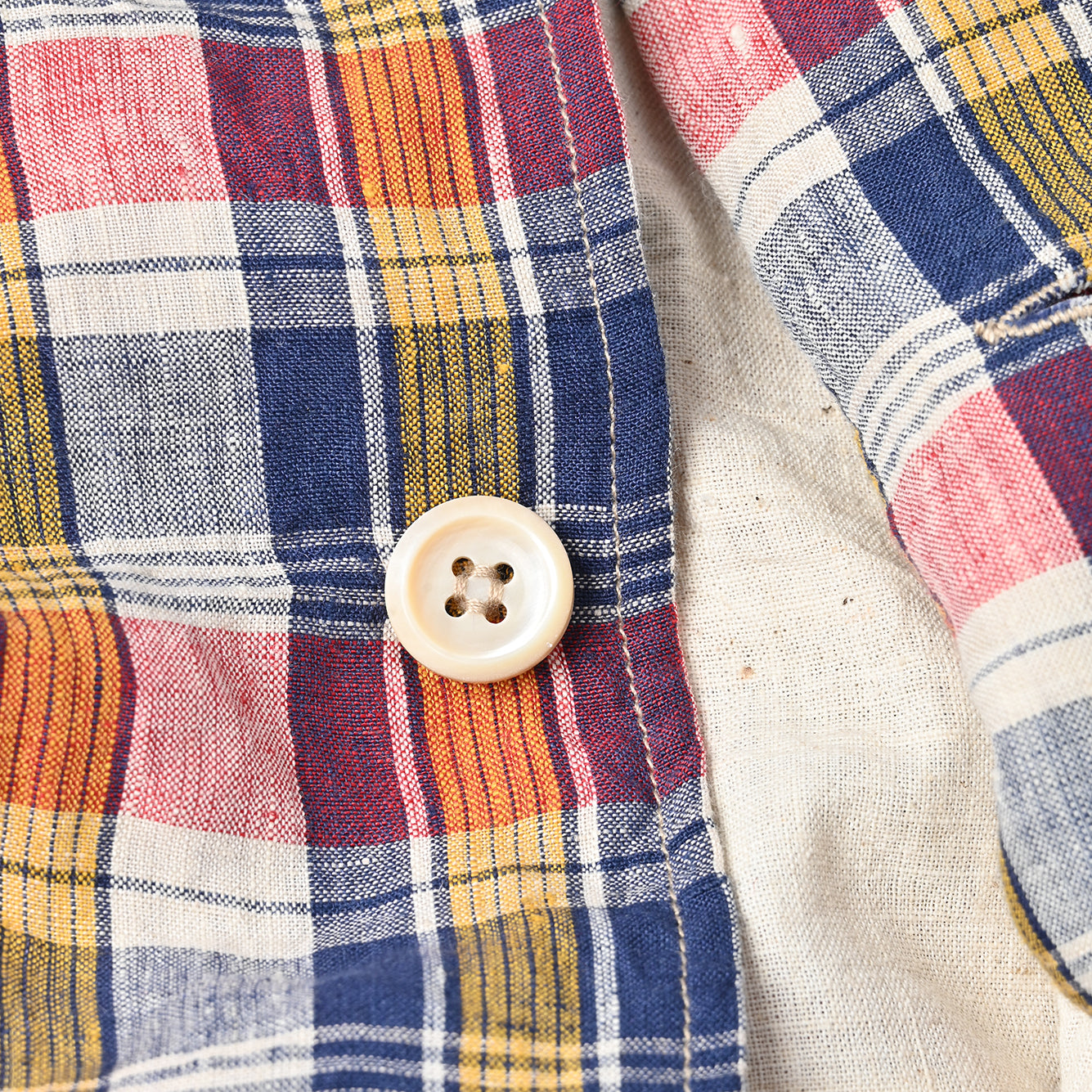 Indian Linen Madras 908 Miyuki Jacket Detail