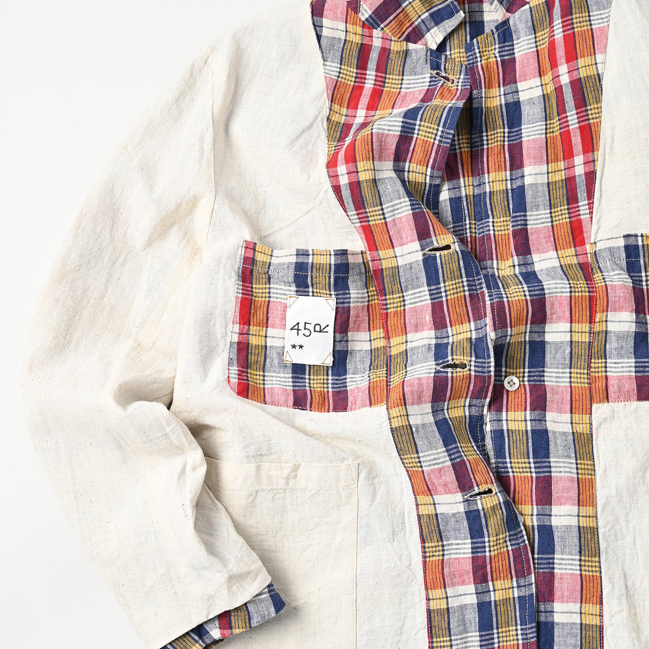 Indian Linen Madras 908 Miyuki Jacket Detail