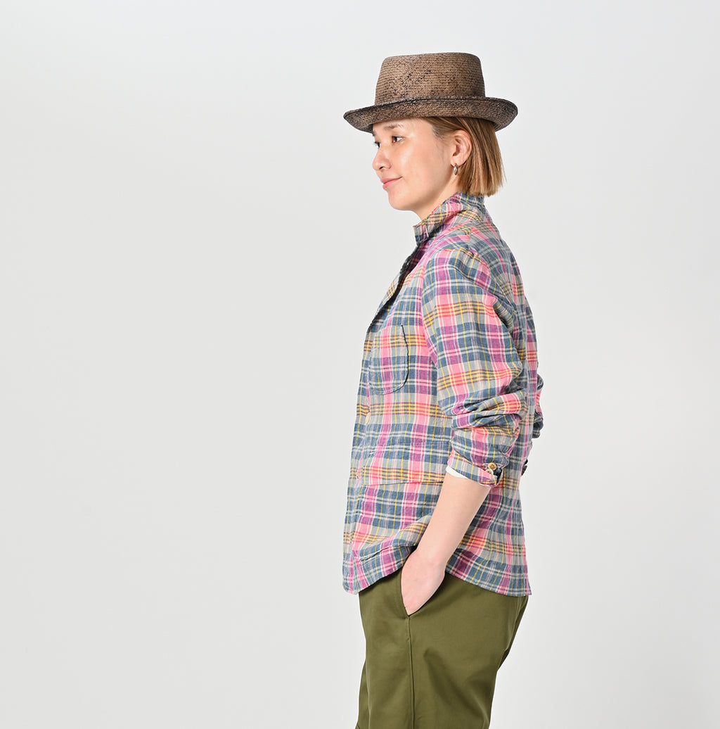 Indian Linen Madras 908 Miyuki Jacket Female Model