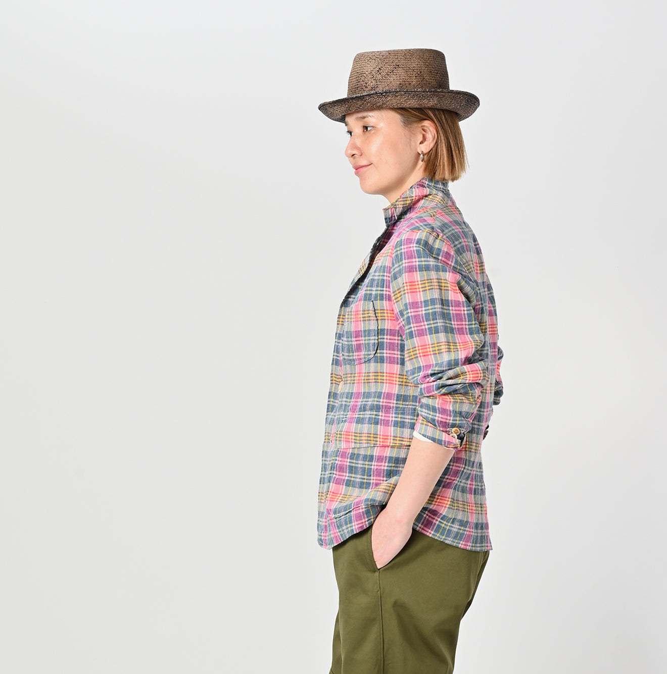 Indian Linen Madras 908 Miyuki Jacket Female Model