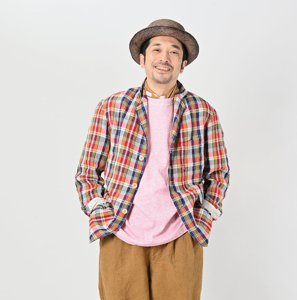 Indian Linen Madras 908 Miyuki Jacket Male Model