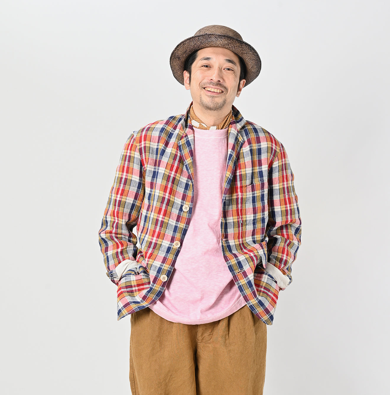 Indian Linen Madras 908 Miyuki Jacket Male Model