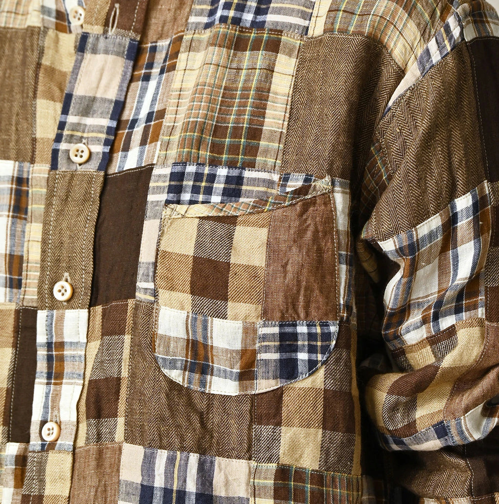 Indian Linen 908 Patchwork Ocean Shirt Detail