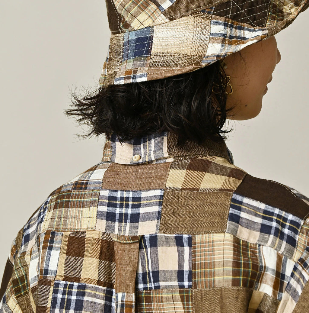 Indian Linen 908 Patchwork Ocean Shirt Detail