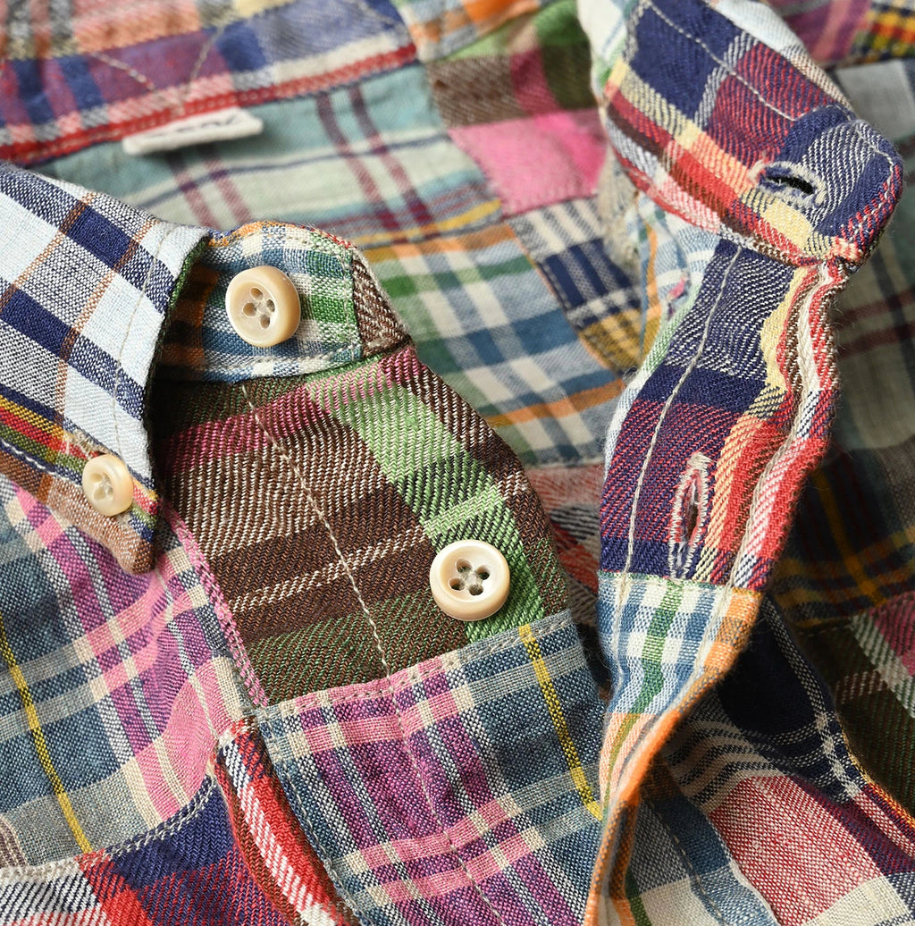 Indian Linen 908 Patchwork Ocean Shirt Detail