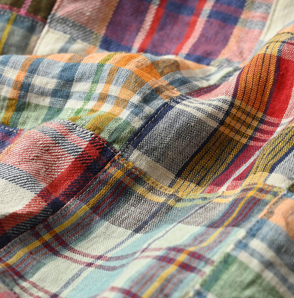 Indian Linen 908 Patchwork Ocean Shirt Detail