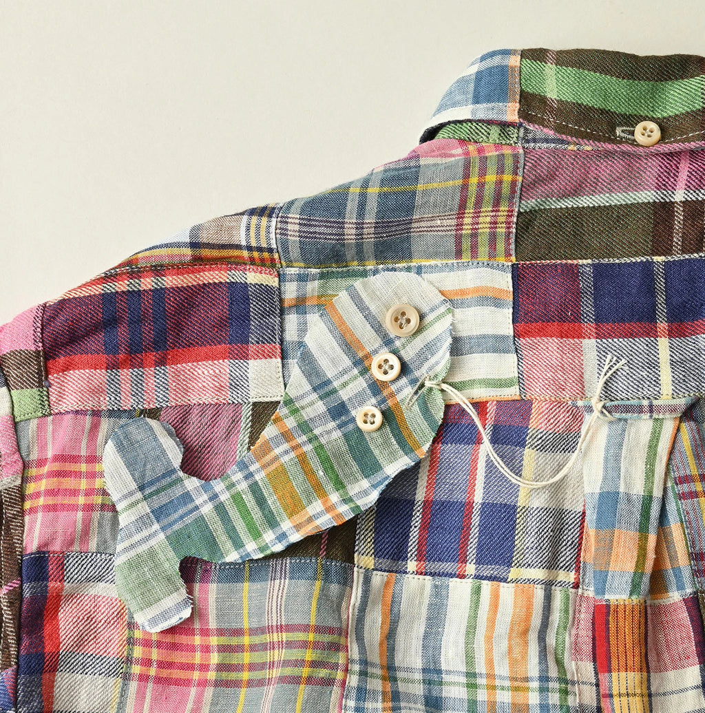 Indian Linen 908 Patchwork Ocean Shirt Detail