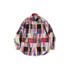 Indian Linen Patchwork 908 Loafer Hiyoku Shirt Red Patchwork