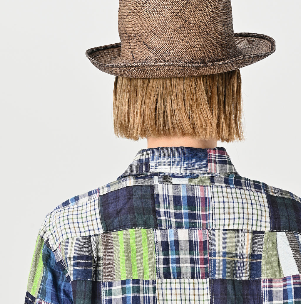 Indian Linen Patchwork 908 Loafer Hiyoku Shirt Detail