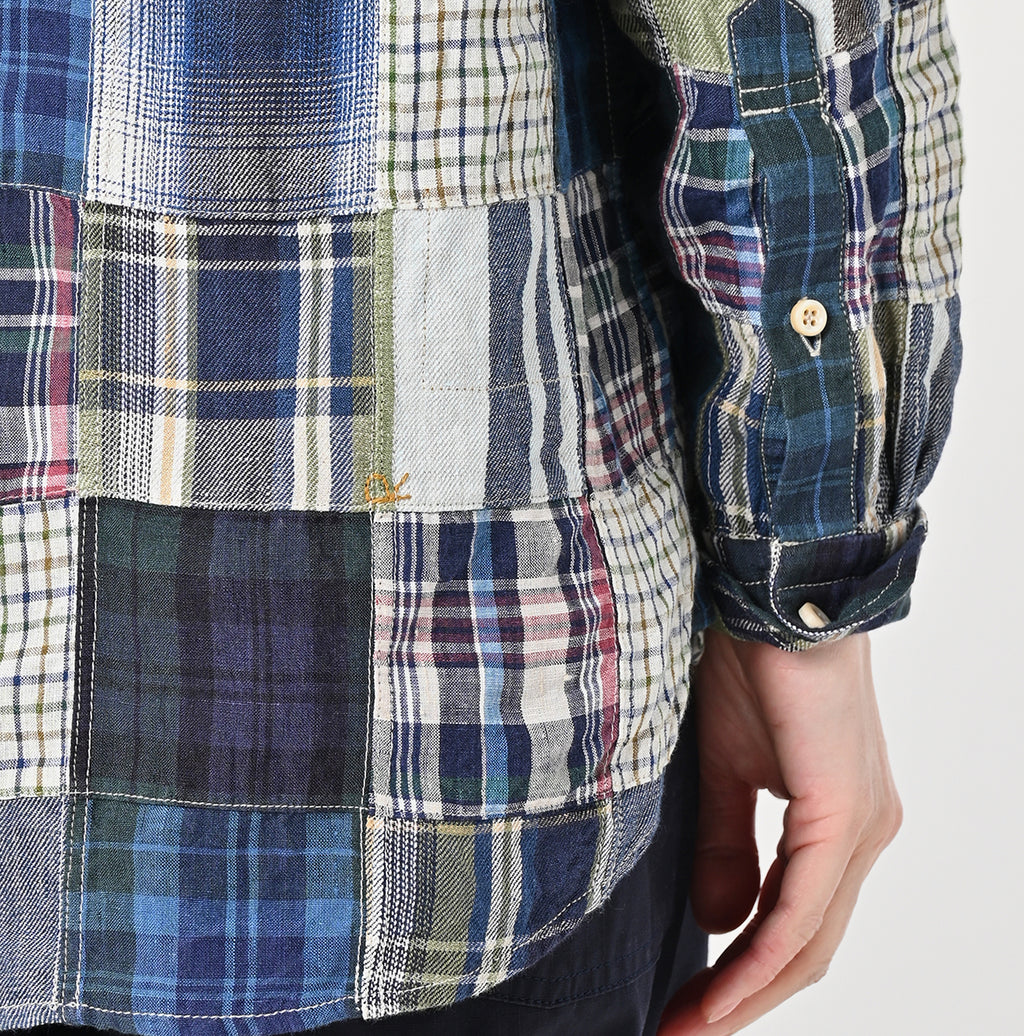 Indian Linen Patchwork 908 Loafer Hiyoku Shirt Detail