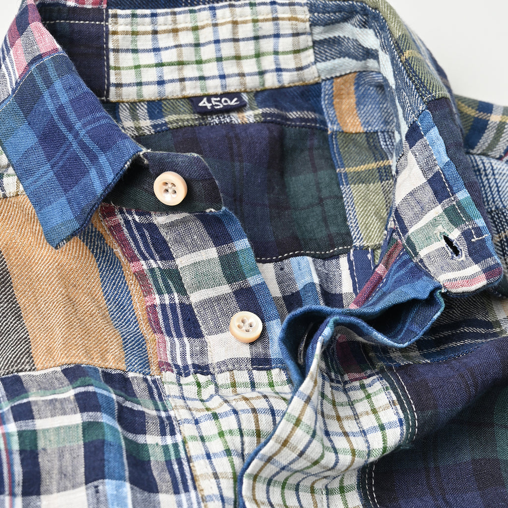 Indian Linen Patchwork 908 Loafer Hiyoku Shirt Detail