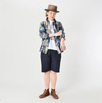 Indian Linen Patchwork 908 Loafer Hiyoku Shirt Female Model