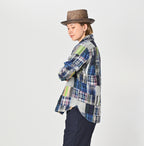 Indian Linen Patchwork 908 Loafer Hiyoku Shirt Female Model