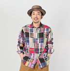 Indian Linen Patchwork 908 Loafer Hiyoku Shirt Male Model