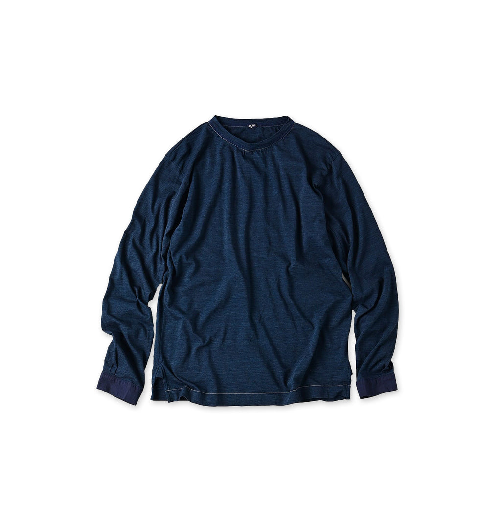 Indigo Supima Tenjiku 908 Star Long Sleeve T-shirt