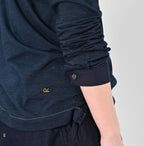 Indigo Supima Tenjiku 908 Star Long Sleeve T-shirt Detail