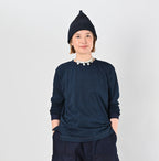 Indigo Supima Tenjiku 908 Star Long Sleeve T-shirt Female Model