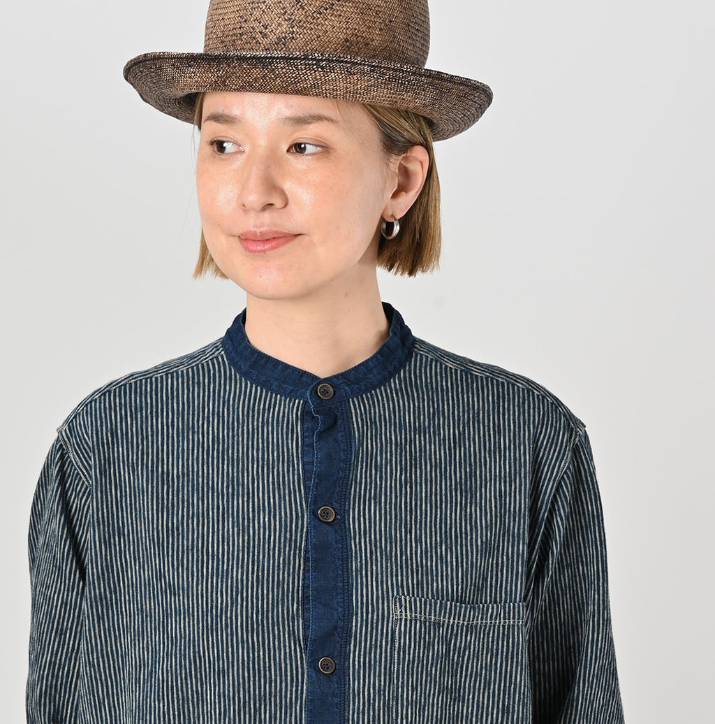 Indigo Hickory Tenjiku Grandpa Pull Shirt Detail