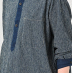 Indigo Hickory Tenjiku Grandpa Pull Shirt Detail